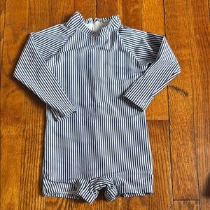 Minnow unisex one piece swim suit rashguard; 2T